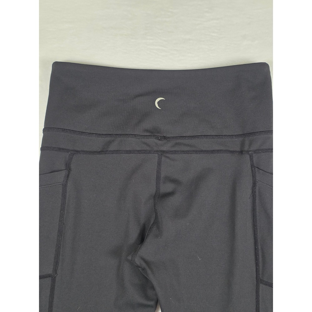Zyia Active Leggings High Rise Pocket Crop Size 4 Black Yoga Athleisure Gym